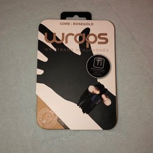 Rose gold wristband headphones